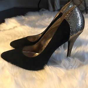 Steve Madden Suede Heels with Gold